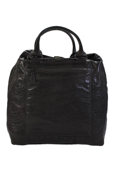 Balenciaga Womens Leather Multi-Pocket Zip Up Top Handle Bag Handbag Brown