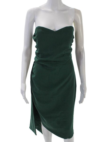Jewel Badgley Mischka Women's Sweetheart Neckline Tulip Midi Dress Green Size 14