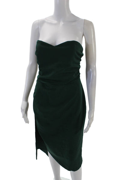 Jewel Badgley Mischka Women's Sweetheart Neckline Tulip Midi Dress Green Size 14