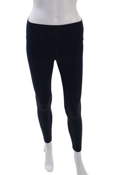 Lululemon Womens Pull On High Rise Athletic Leggings Navy Blue Size 8