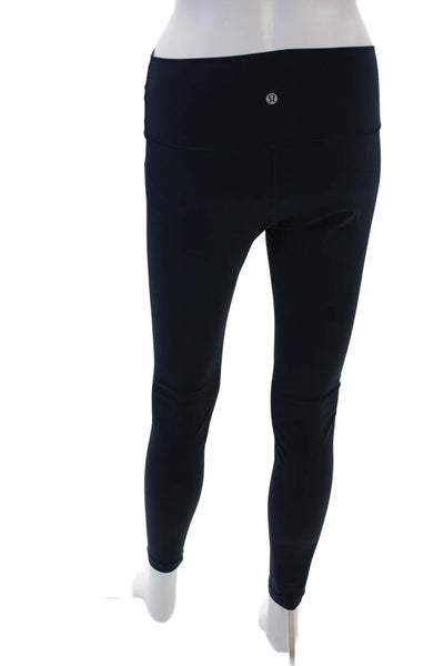 Lululemon Womens Pull On High Rise Athletic Leggings Navy Blue Size 8