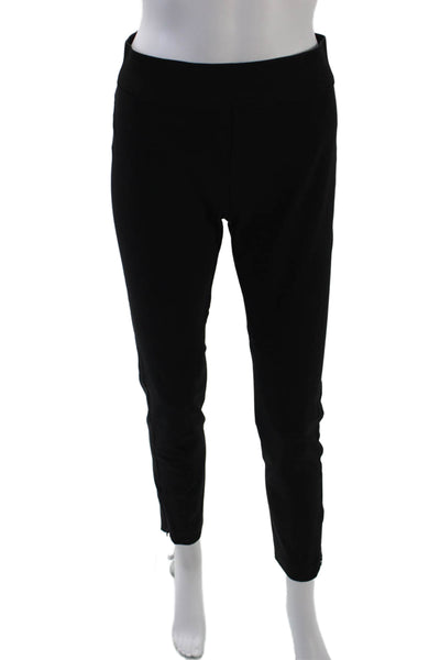Stella McCartney Womens Back Zip High Rise Tapered Leg Pants Black Cotton IT 40