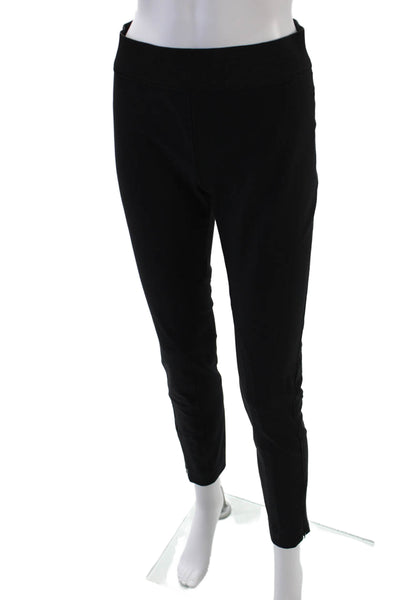 Stella McCartney Womens Back Zip High Rise Tapered Leg Pants Black Cotton IT 40