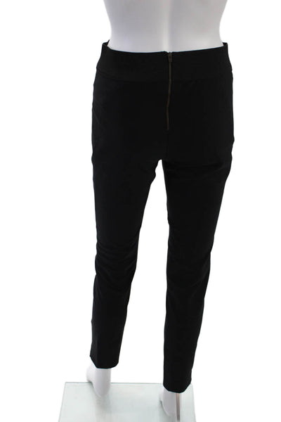 Stella McCartney Womens Back Zip High Rise Tapered Leg Pants Black Cotton IT 40