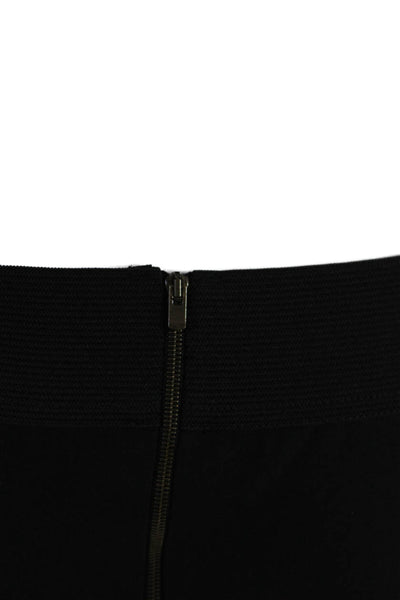 Stella McCartney Womens Back Zip High Rise Tapered Leg Pants Black Cotton IT 40