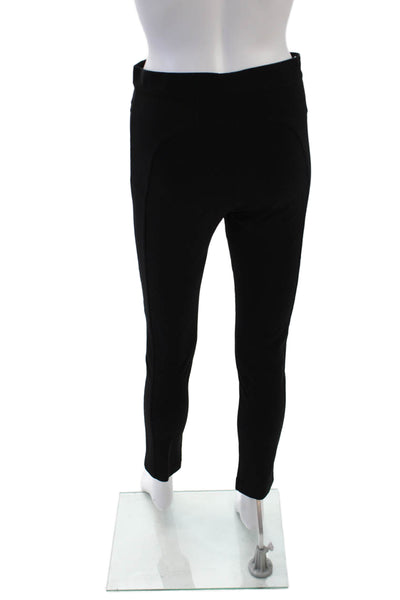Designer Womens Zipper Fly Mid Rise Straight Leg Trouser Pants Black Size Small