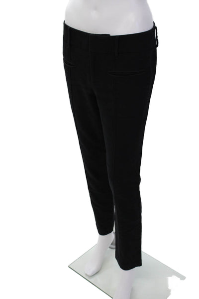 Helmut Lang Womens Cotton High Rise Pleated Skinny Leg Pants Black Size 4