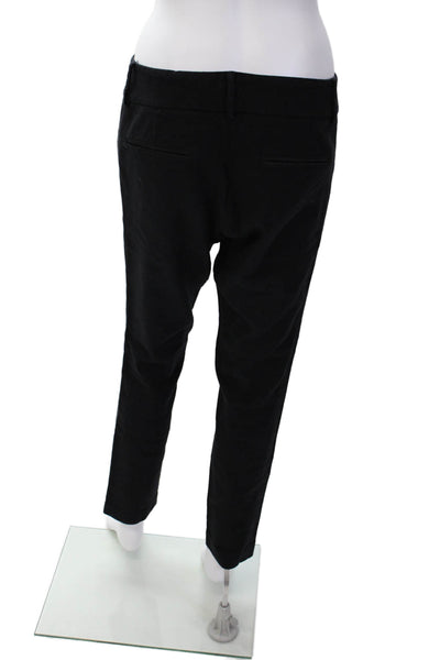 Helmut Lang Womens Cotton High Rise Pleated Skinny Leg Pants Black Size 4