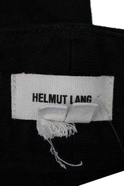 Helmut Lang Womens Cotton High Rise Pleated Skinny Leg Pants Black Size 4