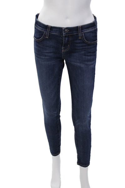 Current/Elliott Womens Cotton Zip Button Skinny Denim Jeans Blue Size EUR 25
