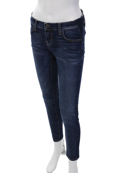 Current/Elliott Womens Cotton Zip Button Skinny Denim Jeans Blue Size EUR 25