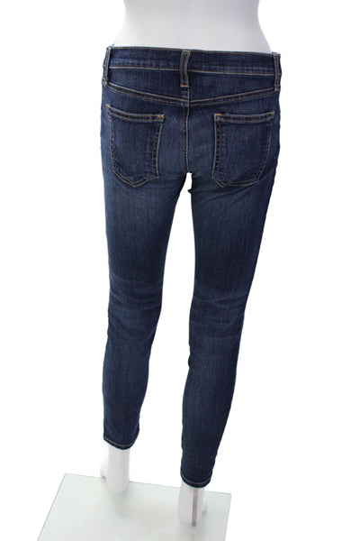Current/Elliott Womens Cotton Zip Button Skinny Denim Jeans Blue Size EUR 25