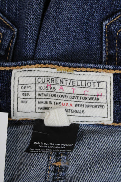 Current/Elliott Womens Cotton Zip Button Skinny Denim Jeans Blue Size EUR 25