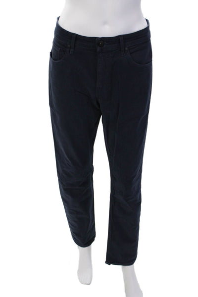 Paige Black Label Mens Slim Leg Federal Pants Navy Blue Cotton Size 32