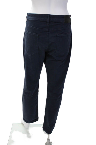 Paige Black Label Mens Slim Leg Federal Pants Navy Blue Cotton Size 32