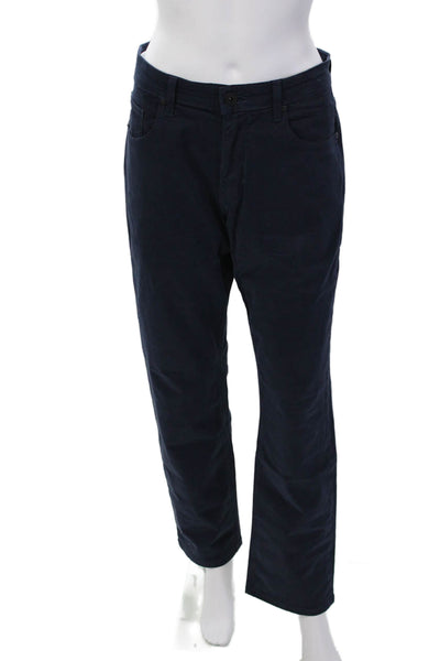 Paige Black Label Mens Mid Rise Normandie Pants Navy Blue Cotton Size 31