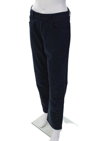Paige Black Label Mens Mid Rise Normandie Pants Navy Blue Cotton Size 31
