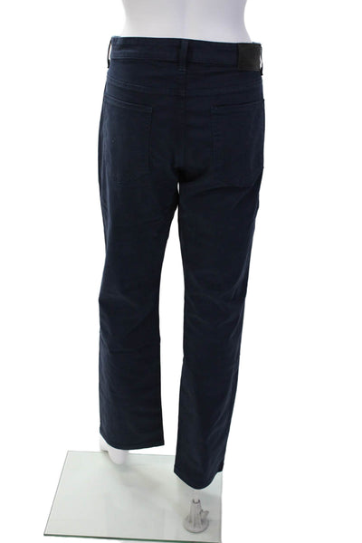 Paige Black Label Mens Mid Rise Normandie Pants Navy Blue Cotton Size 31