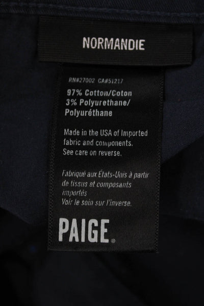Paige Black Label Mens Mid Rise Normandie Pants Navy Blue Cotton Size 31