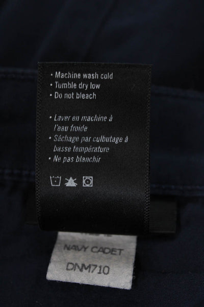 Paige Black Label Mens Mid Rise Normandie Pants Navy Blue Cotton Size 31