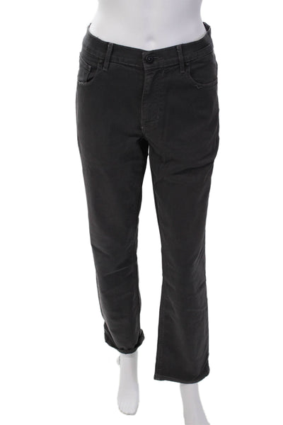 Paige Mens Normandie Mid Rise Slim Leg Pants Slate Gray Cotton Size 31