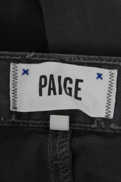 Paige Mens Normandie Mid Rise Slim Leg Pants Slate Gray Cotton Size 31