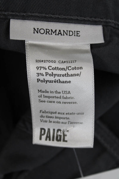 Paige Mens Normandie Mid Rise Slim Leg Pants Slate Gray Cotton Size 31