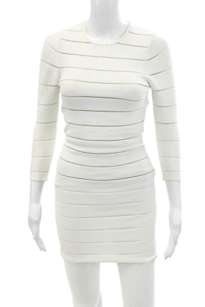 Torn by Ronny Kobo Womens Back Zip 3/4 Sleeve Mini Sheath Dress White Size Small