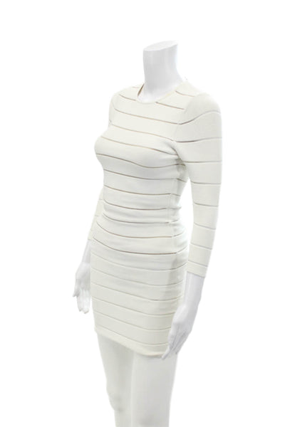 Torn by Ronny Kobo Womens Back Zip 3/4 Sleeve Mini Sheath Dress White Size Small