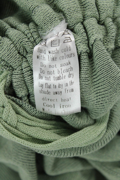 Lioness Womens Sleeveless Crew Neck Ruched Knit Mini Dress Green Size X S