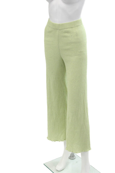 Wilfred Womens Elastic Waistband High Rise Straight Leg Pants Green Size 2XS