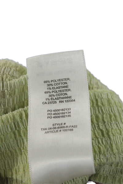 Wilfred Womens Elastic Waistband High Rise Straight Leg Pants Green Size 2XS
