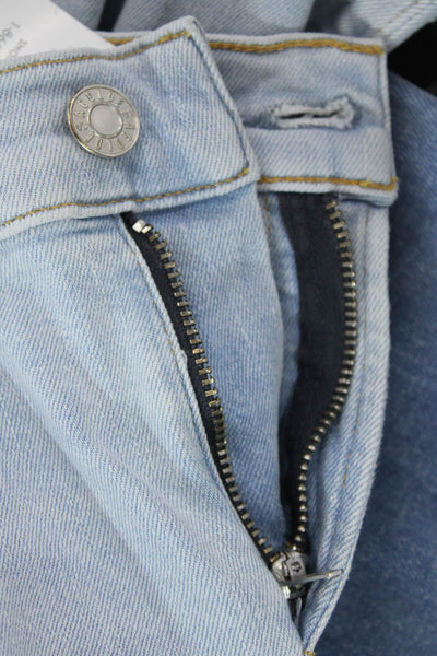 Agolde Womens Zipper Fly Mid Rise Fringe Skinny Jeans Blue Denim Size 23
