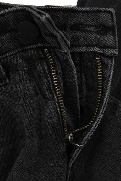 L Agence Womens Zipper Fly High Rise Distressed High Line Skinny Jeans Gray 23