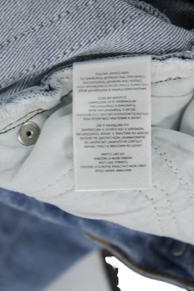 Re/Done Womens Button Fly High Rise Distressed Skinny Jeans Blue Denim Size 23
