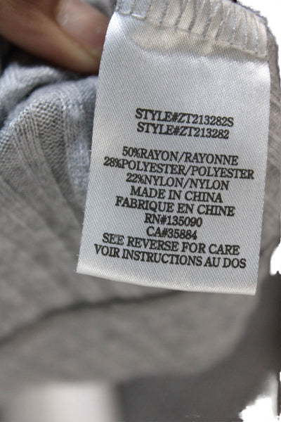 Z Supply Womens Ribbed V-Neck Buttoned Short Cardigan Light Gray Size XS