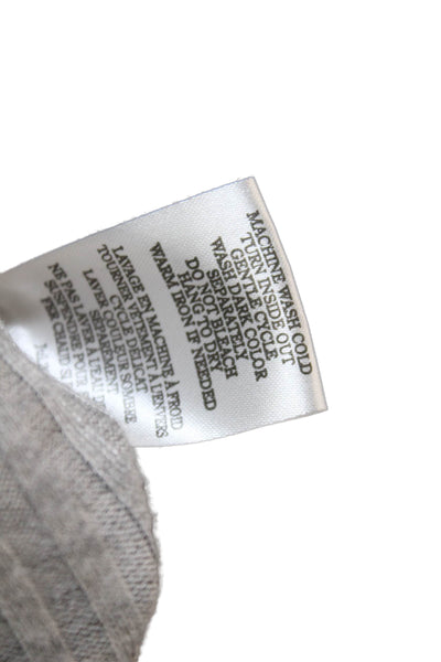 Z Supply Womens Ribbed V-Neck Buttoned Short Cardigan Light Gray Size XS