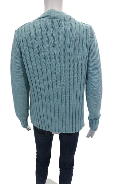 Sundance Womens Cotton Knitted Single Button Short Cardigan Sky Blue Size S