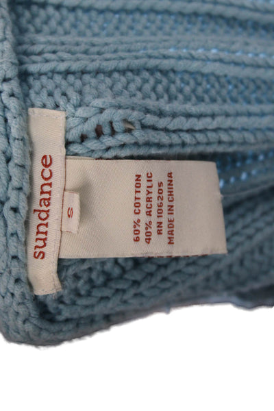 Sundance Womens Cotton Knitted Single Button Short Cardigan Sky Blue Size S