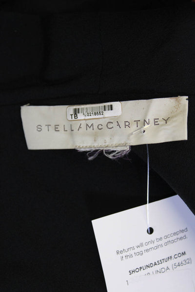Stella McCartney Womens Silk 3/4 Sleeve V-Neck Blouse Top Black Size 42