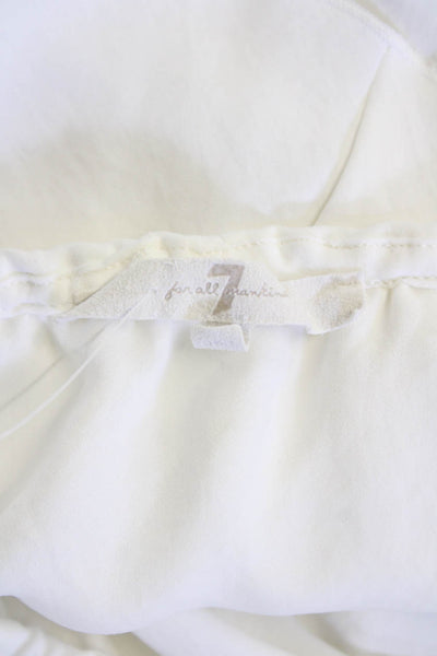 7 For All Mankind Womens Short Sleeves Blouse Snow White Size Extra Small