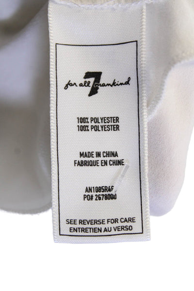 7 For All Mankind Womens Short Sleeves Blouse Snow White Size Extra Small