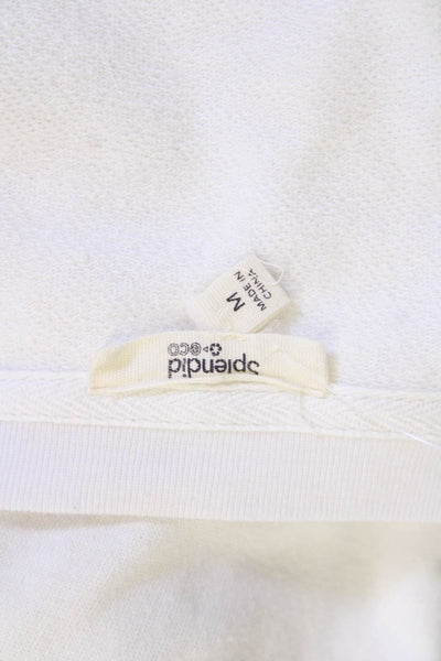 Splendid Womens Rolled Short Sleeves A Line Dress White Cotton Size Medium