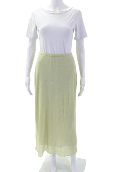 Glenfield Womens Stretch Lined Pull-On Casual Midi Skirt Green Size M