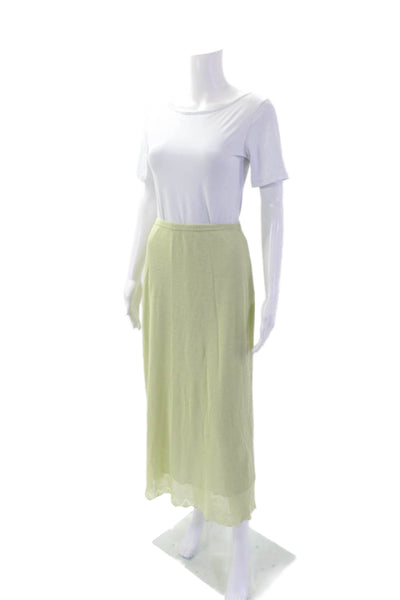 Glenfield Womens Stretch Lined Pull-On Casual Midi Skirt Green Size M