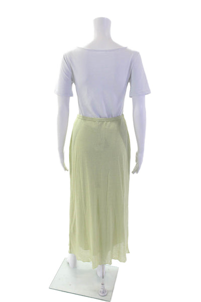 Glenfield Womens Stretch Lined Pull-On Casual Midi Skirt Green Size M