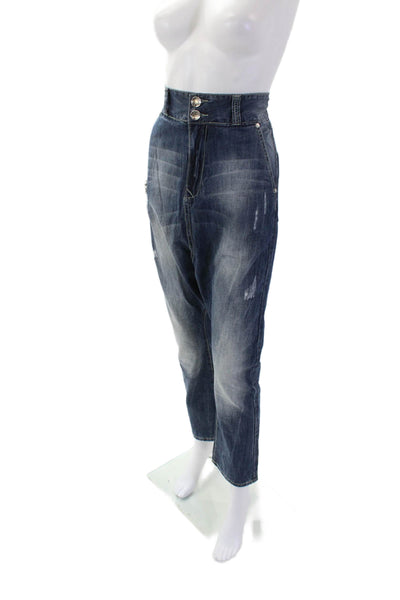NYC Star Womens Cotton Denim Five Pocket High-Rise Harem Jeans Blue Size 26