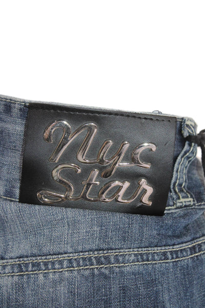 NYC Star Womens Cotton Denim Five Pocket High-Rise Harem Jeans Blue Size 26