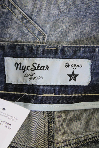NYC Star Womens Cotton Denim Five Pocket High-Rise Harem Jeans Blue Size 26