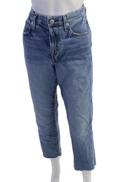 Amo Womens Cotton Denim Mid-Rise Five Pocket Tapered Jeans Blue Size 28